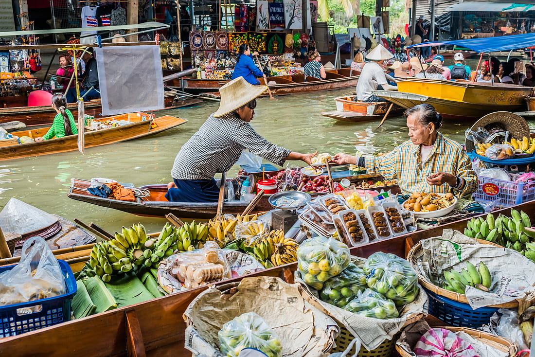 discover colorful and vibrant floating markets of southeast asia