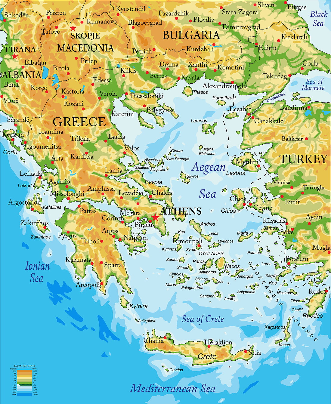 Mapa Grecji
