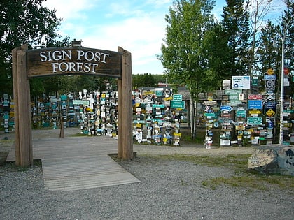 sign post forest watson lake