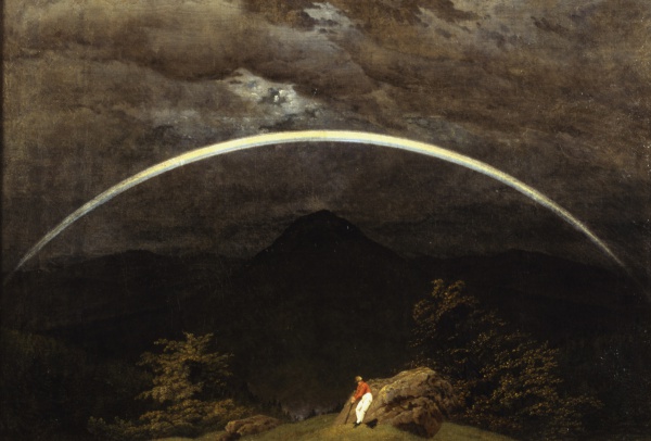 Gebirgslandschaft mit Regenbogen