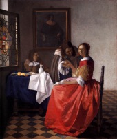 The Girl with the Wine Glass (A Lady and Two Gentlemen)