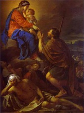 Saint Roch intercède auprès de la Vierge pour la guérison des pestiférés