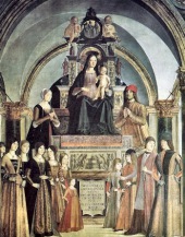 La Vierge à l'Enfant sur le trône avec la famille Bentivoglio