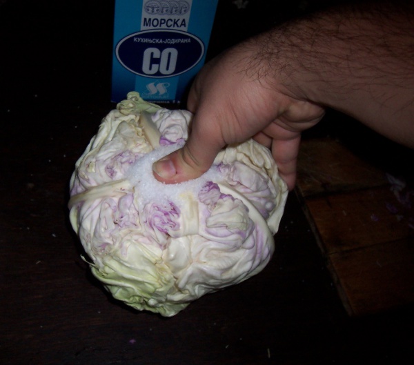 Whole sour cabbage