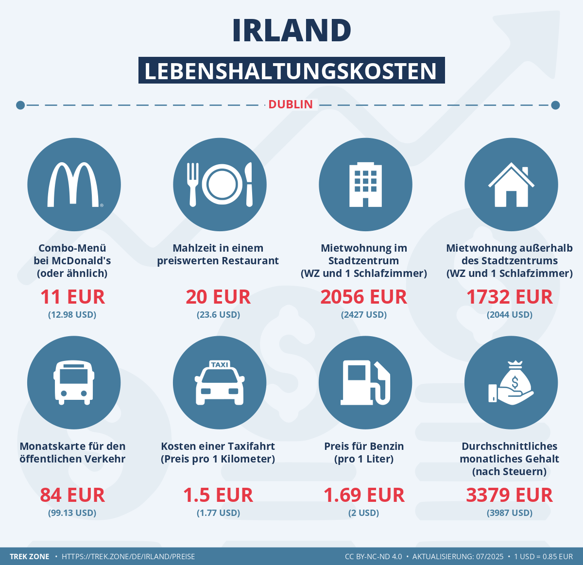 preise und lebenskosten irland
