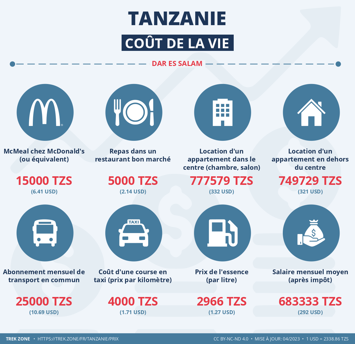 prix et cout de la vie tanzanie