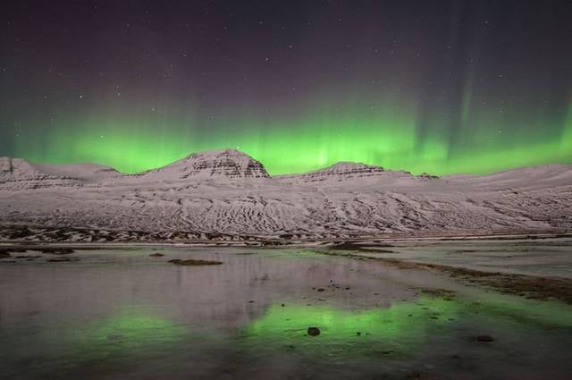 auroras iceland faskrudsfjordur
