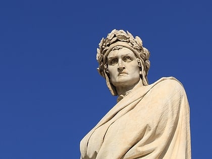 statue of dante in piazza di santa croce florencja