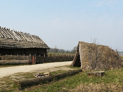 Replicas of Neolithic long buildings