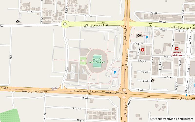 Hazza Bin Zayed Stadium location map