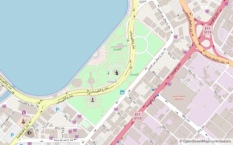 al majaz waterfront charjah location map