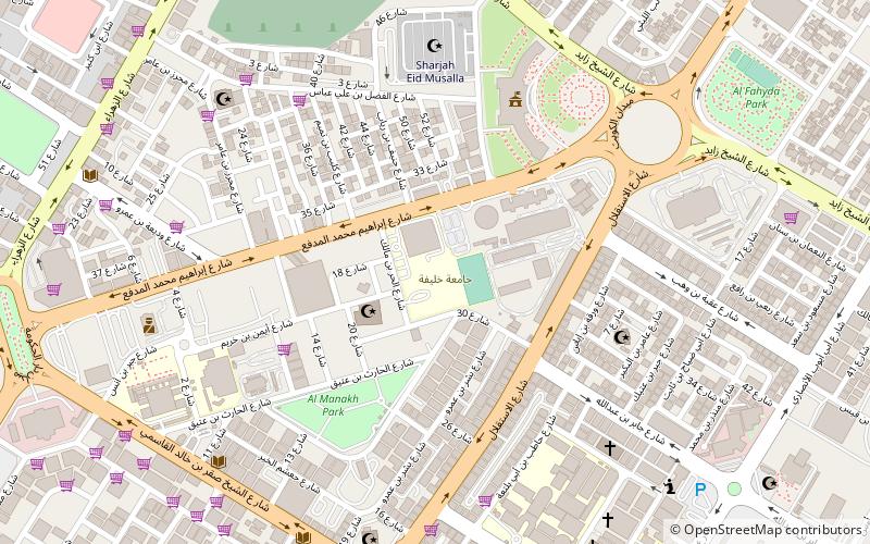 khalifa university charjah location map
