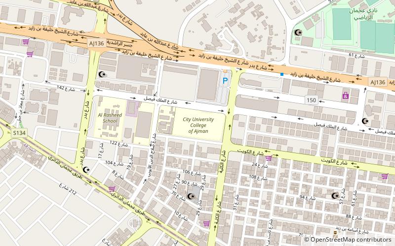 city university college of ajman location map