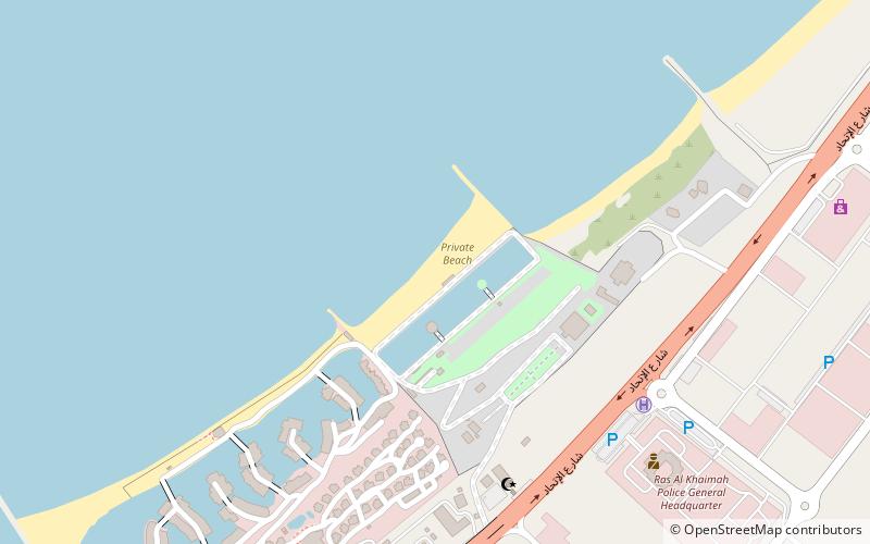 private beach ras al khaymah location map