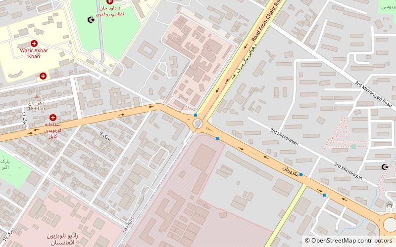 massoud square kabul location map