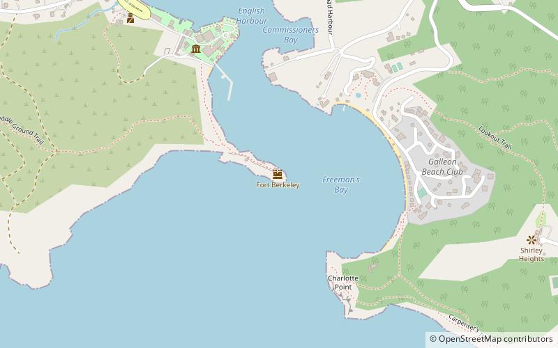 fort berkeley english harbour location map