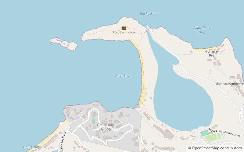 deep bay beach antigua location map