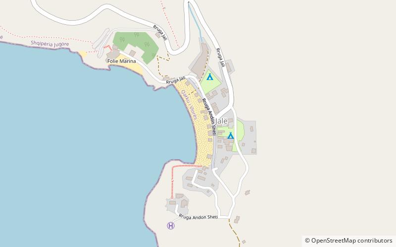Jalë beach location map