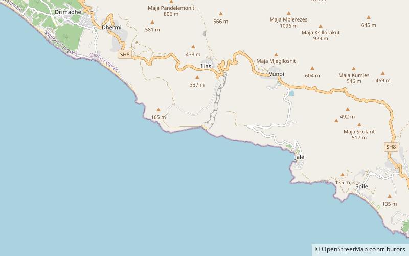 Gjipe location map