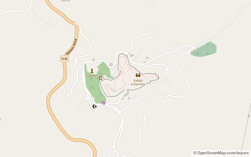 Kaninë Castle location map