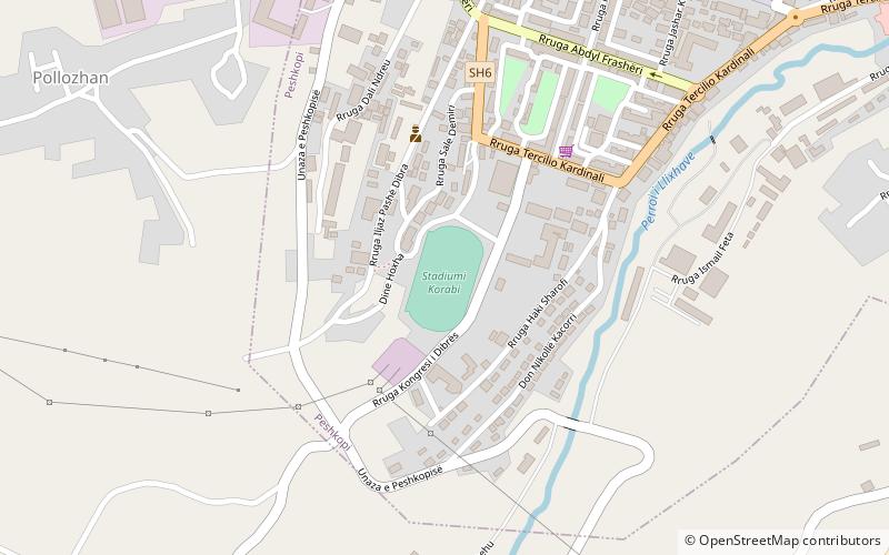 korabi stadium peshkopi location map