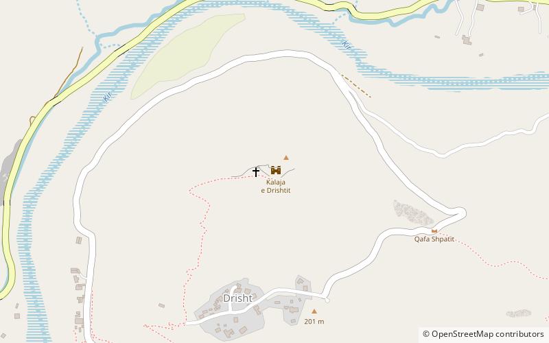 Drisht Castle location map