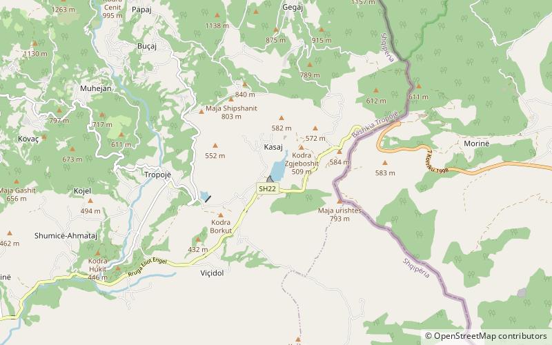 tropoje lake location map