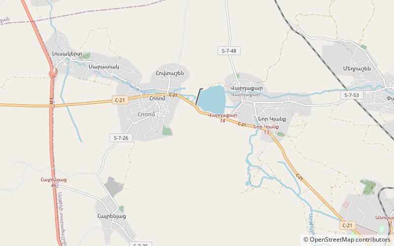horom citadel gjumri location map