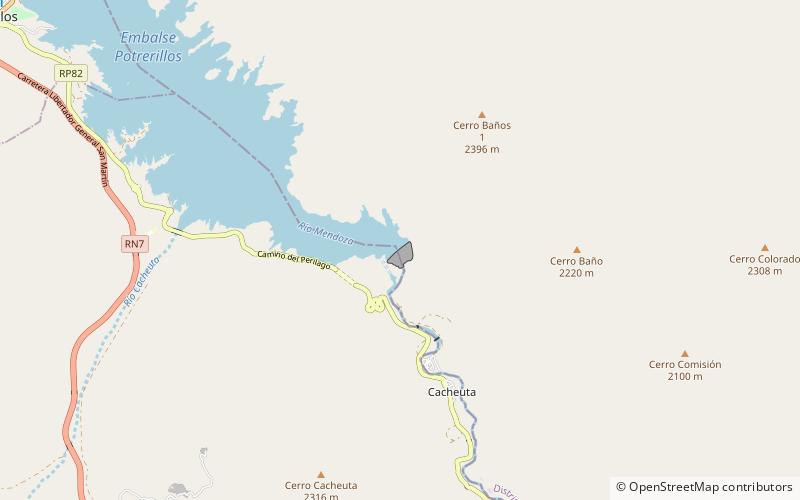 Potrerillos Dam location map