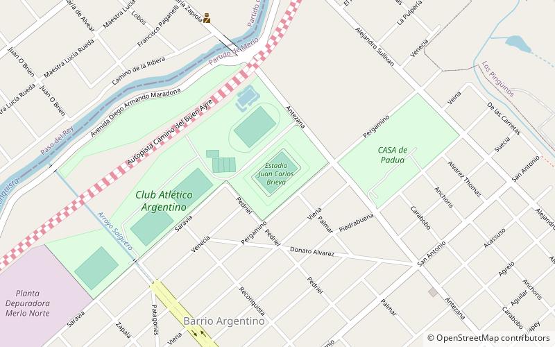 estadio del argentino de merlo location map