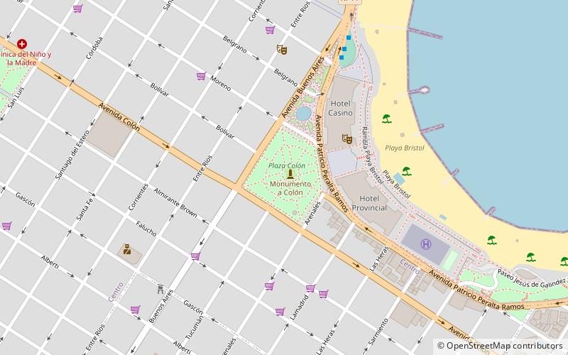 plaza colon mar del plata location map