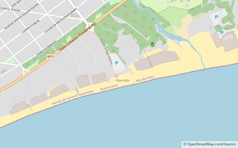 playa alfar mar del plata location map