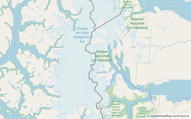 cerro agassiz parc national bernardo ohiggins location map