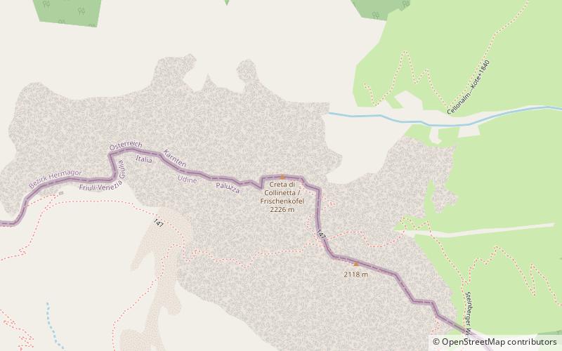 Creta di Collinetta - Frischenkofel location map
