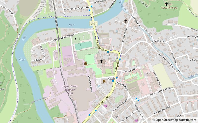 Göss Abbey location map