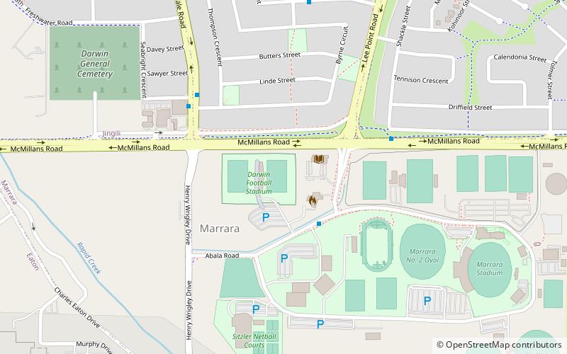 Darwin Football Stadium location map