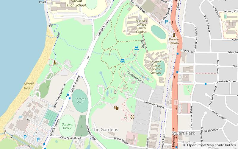 George Brown Darwin Botanic Gardens location map