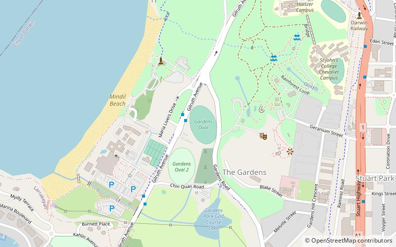 gardens oval darwin location map