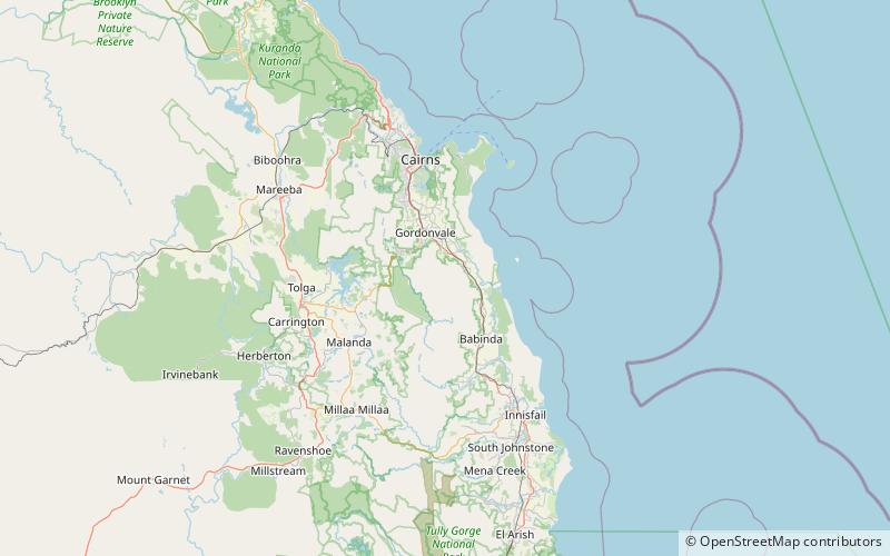 whites falls wooroonooran nationalpark location map
