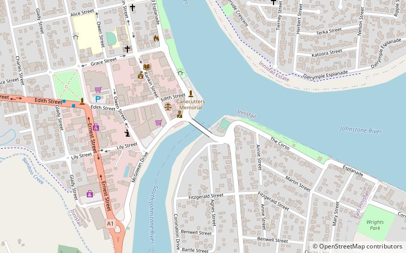 jubilee bridge innisfail location map