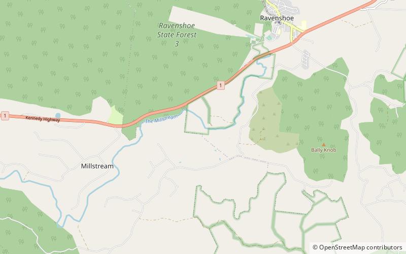 Big Millstream Falls location map