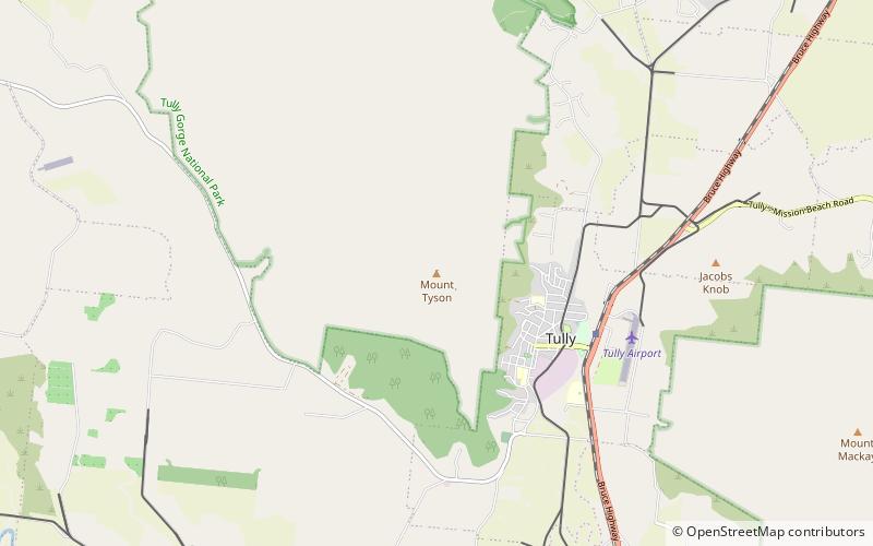 mount tyson park narodowy tully gorge location map