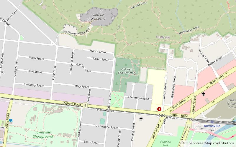 West End Cemetery location map