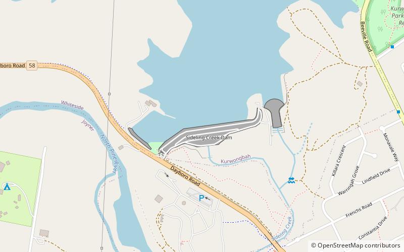 sideling creek dam location map