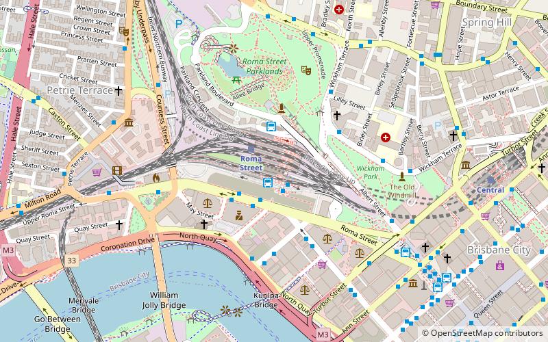 roma street brisbane location map