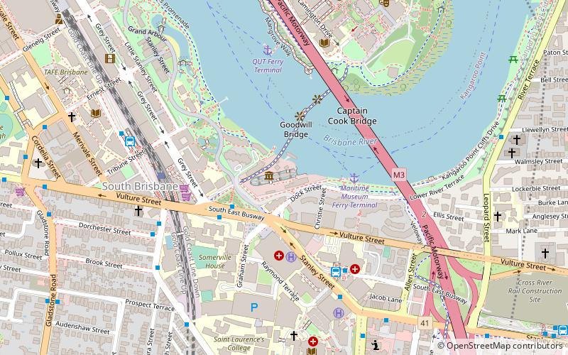 South Brisbane Railway Easement location map