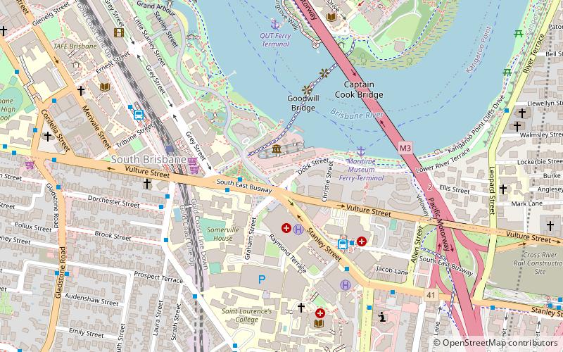 South Brisbane Library location map