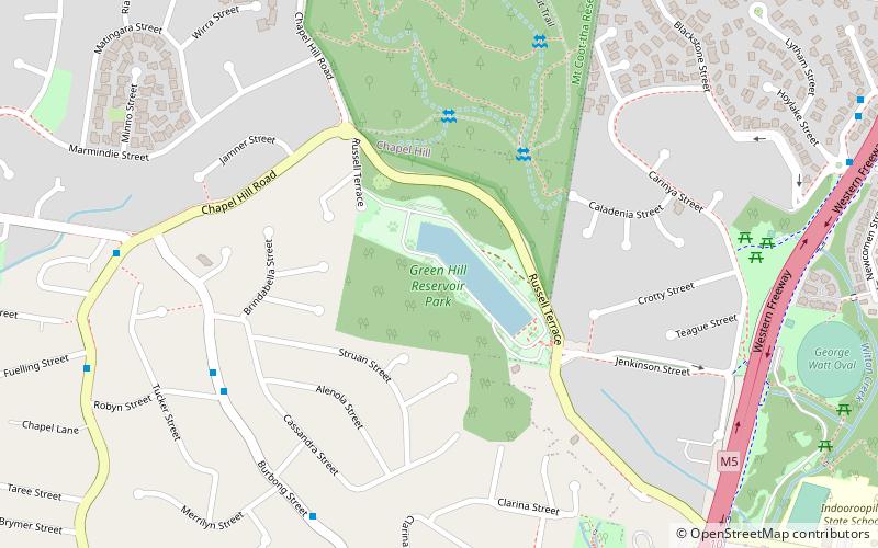 green hill reservoir brisbane location map