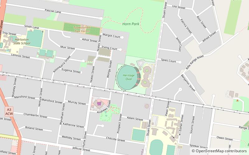 heritage oval toowoomba location map