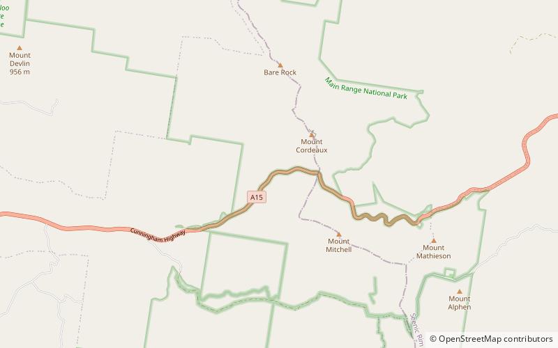 Cunninghams Gap location map